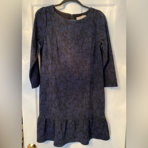 Loft patterned jacquard floral drop waist dress size 8